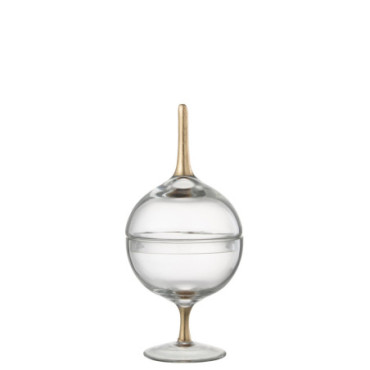 Pot A Provision Sur Pied Verre Transparent Or S