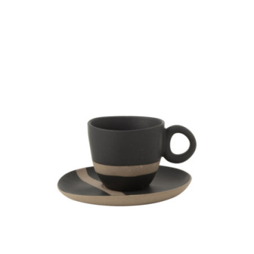 Tasse + Sous-Tasse Ceramiquenoir / Taupe