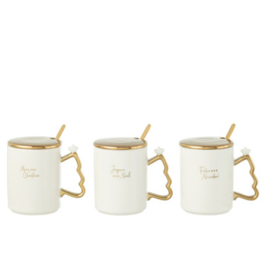 Tasse Xmas Ceramique Blanc / Or