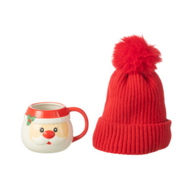 Tasse + Bonnet Pere Noel Boite Cadeau Ceramique Mix