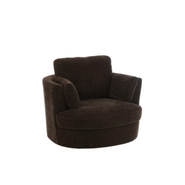 Fauteuil Pivotant Bois De Peuplier / Mousse Marron Fonce