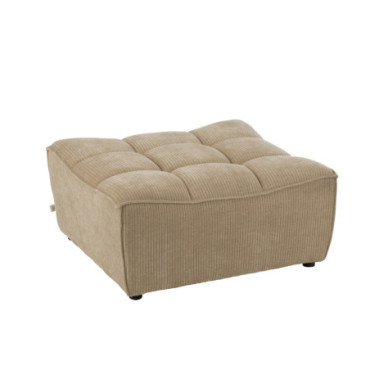 Pouf Grid Bois De Peuplier / Mousse Beige Fonce