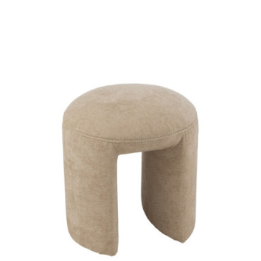 Tabouret Rond Textile Beige