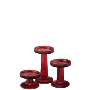 Chandeliers Nelly Verre Rouge Cerise x3