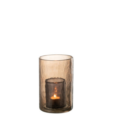 Photophore Double Verre Ocre S