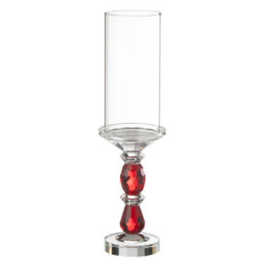 Photophore Marie Crystal Rouge / Transparent Large