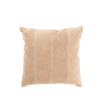 Coussin Rayures Coton / Polyester Beige