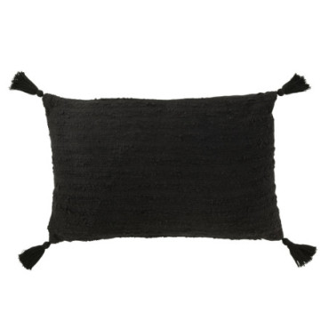 Coussin Rectangle + Floches Coton Noir