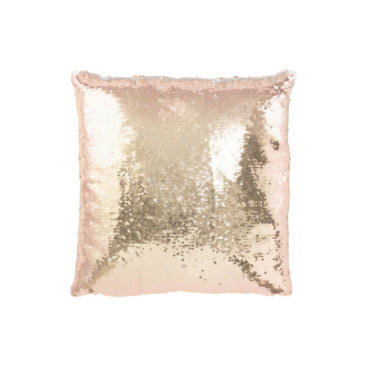 Coussin Réversible Sequin Champagne / Blanc