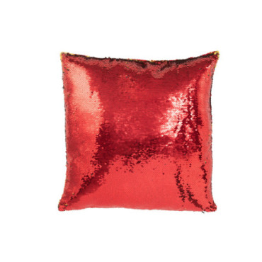 Coussin Réversible Sequin Rouge / Or