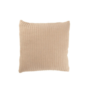 Coussin Teddy Lignes Couture Coton / Polyester Beige