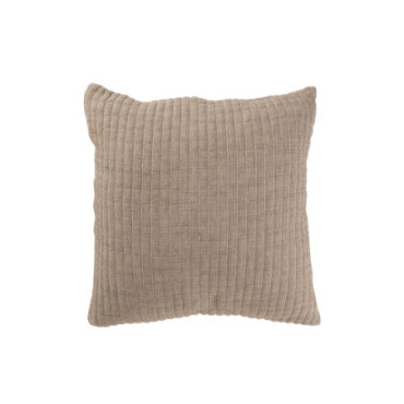 Coussin Teddy Lignes Couture Coton / Polyester Gris