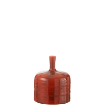 Vase Akane Bouteille Ceramique Rouge S