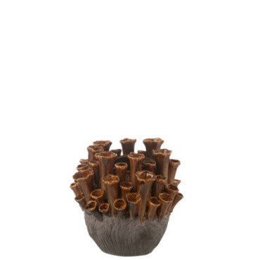 Vase Anemone Porcelaine Marron / Gris S