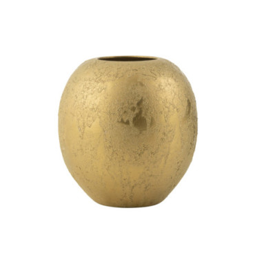 Vase Boule Rond Ceramique Or