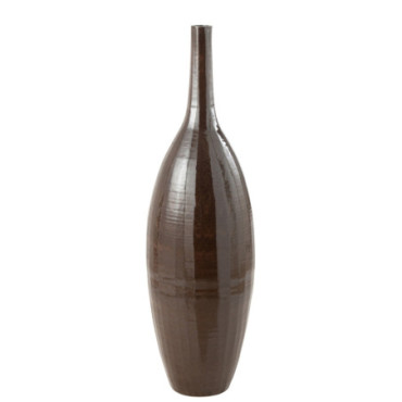 Vase Bouteille Terra Brillant Marron Large