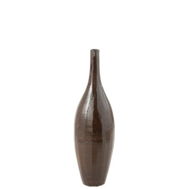 Vase Bouteille Terra Brillant Marron M