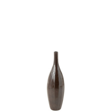 Vase Bouteille Terra Brillant Marron S