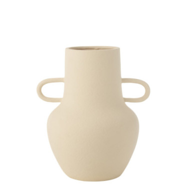 Vase Cruche 2 Anses Pierre Beige Large