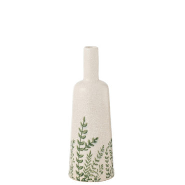 Vase Ferny Bouteille Gres Vert / Blanc S