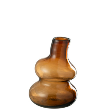 Vase Gourde Verre Marron S