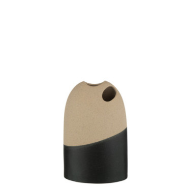 Vase Haut Ceramique Beige / Noir Large