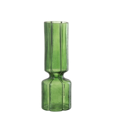 Vase Jef Lignes Verre Vert