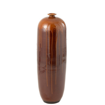 Vase Lee Terra Brillant Marron / Orange Large