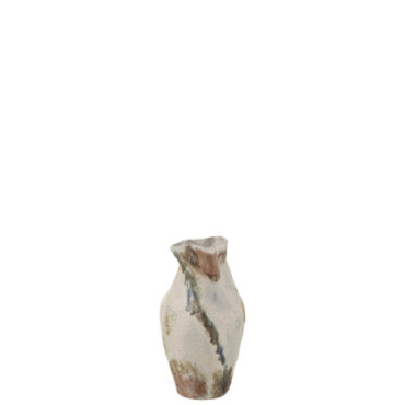 Vase Lune Texture Deforme Argile Mixte