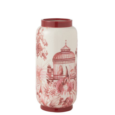 Vase Moriko Porcelaine Rouge / Blanc