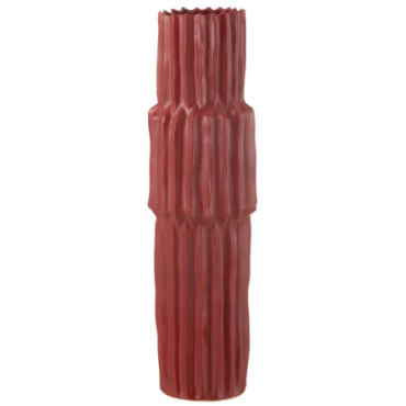 Vase Ondule Porcelaine Rouge Large