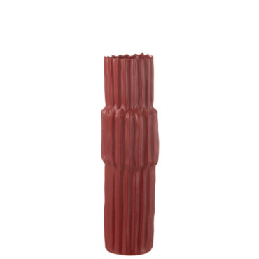 Vase Ondule Porcelaine Rouge S