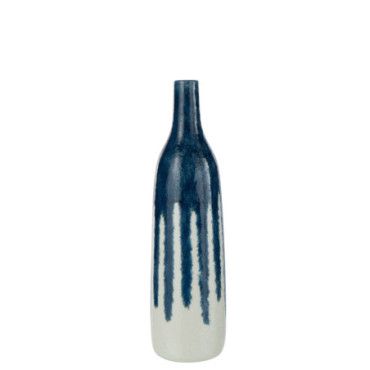 Vase Peinture Ceramique Blanc / Bleu M