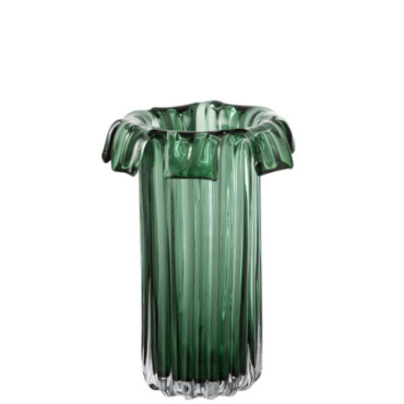 Vase Retro Verre Vert Large