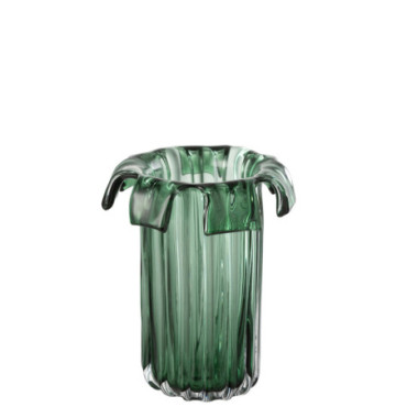 Vase Retro Verre Vert S