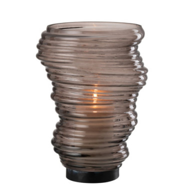 Vase Tornado Verre Gris Large