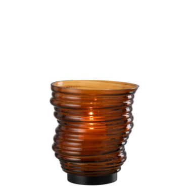 Vase Tornado Verre Marron S