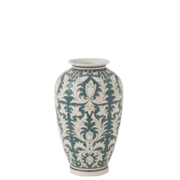 Vase Victoria Amphore Porcelaine Vert / Blanc