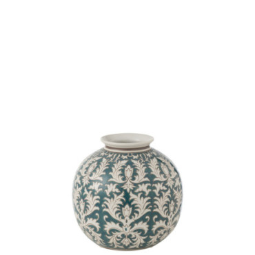 Vase Victoria Rond Porcelaine Vert / Blanc