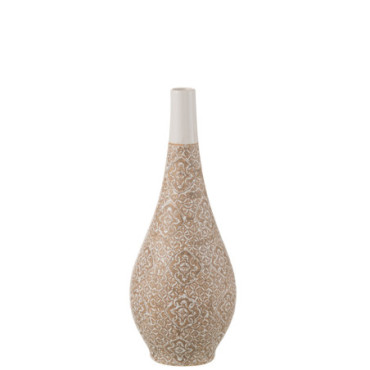 Vase Wabi Poire Porcelaine Beige / Blanc