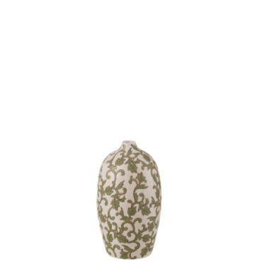 Vase Yezi Oval Porcelaine Vert / Blanc