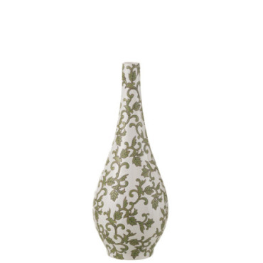 Vase Yezi Poire Porcelaine Vert / Blanc