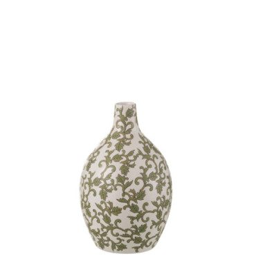 Vase Yezi Rond Porcelaine Vert / Blanc