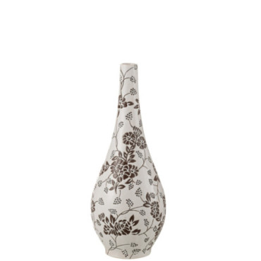 Vase Zen Poire Porcelaine Blanc / Noir