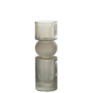 Vase / Chandelier Bonbon Verre Gris M