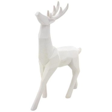 Cerf en résine blanche