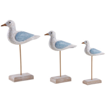 Mouettes en bois peint