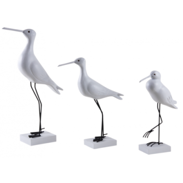 Oiseaux de mer en bois blanc