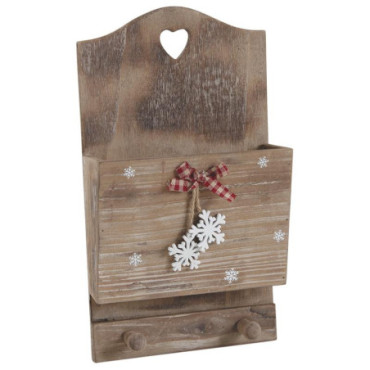 Porte-lettres mural en bois Hiver