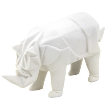 Rhinocéros en résine blanche